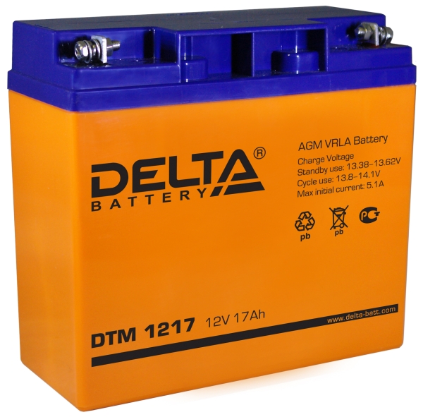 Батарея Delta DTM 1217 Battary replacement APC RBC7,RBC55,RBC11 12В, 18аЧ, 181мм/77мм/167мм