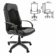 Кресло офисное BRABIX Strike EX-525 , экокожа черная, ткань черная, TW, 531381