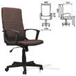 Кресло офисное BRABIX Focus EX-518 , ткань, коричневое, 531577