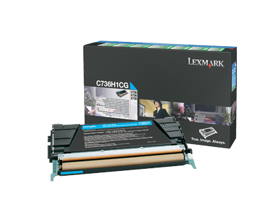 Тонер картридж Lexmark C736H1CG голубой для C73X/X73X (10 000 стр)