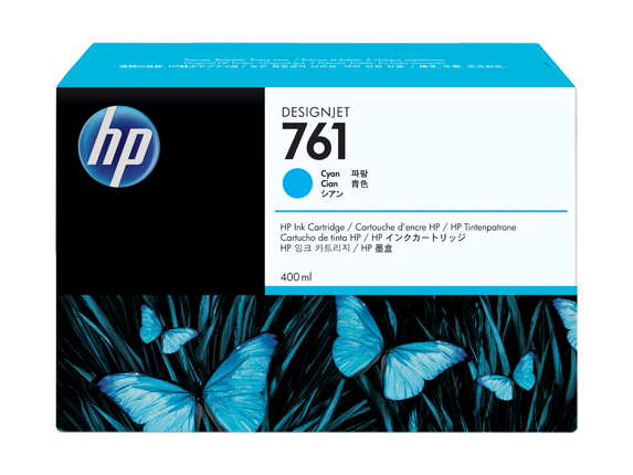 Hewlett Packard (HP 761 400-ml Cyan Designjet Ink Cartridge) CM994A