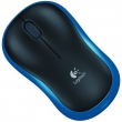 Мышь Logitech M185, беспроводная оптическая, 800dpi, USB, black-blue, черно-синяя, 910-002239