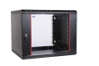 Шкаф телекоммуникационный настенный разборный 15U (600х650) дверь стекло, цвет черный (ШРН-Э-15.650-9005)