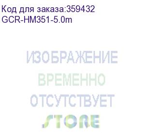 купить greenconnect кабель 5.0m hdmi версия 2.0, hdr 4:2:2, ultra hd, 4k 60 fps 60hz/5k*30hz, 3d, audio, 18.0 гбит/с, 28/28 awg, od7.3mm, тройной экран, черный, красные коннекторы, gcr-hm351-5.0m