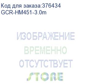 купить gcr кабель 3.0m hdmi версия 2.0, hdr 4:2:2, ultra hd, 4k 60 fps 60hz/5k*30hz, 3d, audio, 18.0 гбит/с, 28/28 awg, od7.3mm, тройной экран, черный, красные коннекторы, gcr-hm451-3.0m (greenconnect)