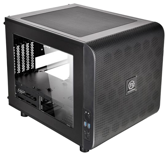Thermaltake (Thermaltake Case Core V21, Black, Window, w/o PSU, mITX, support standart ATX PSU) CA-1D5-00S1WN-00
