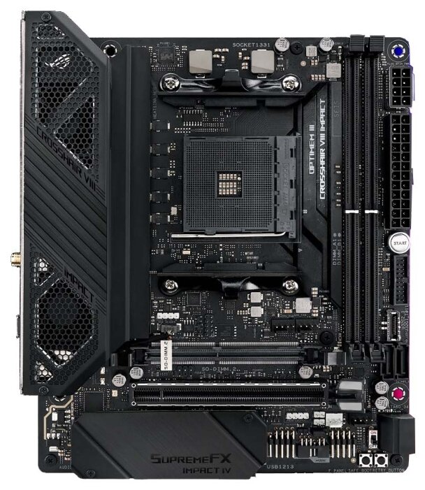 Материнская плата ASUS ROG CROSSHAIR VIII IMPACT, Socket AM4, X570, 2*DDR4, SATA3 + RAID, Audio, Gb LAN, USB 3.2*15, USB 2.0*2, mDTX ; 90MB11Q0-M0EAY0
