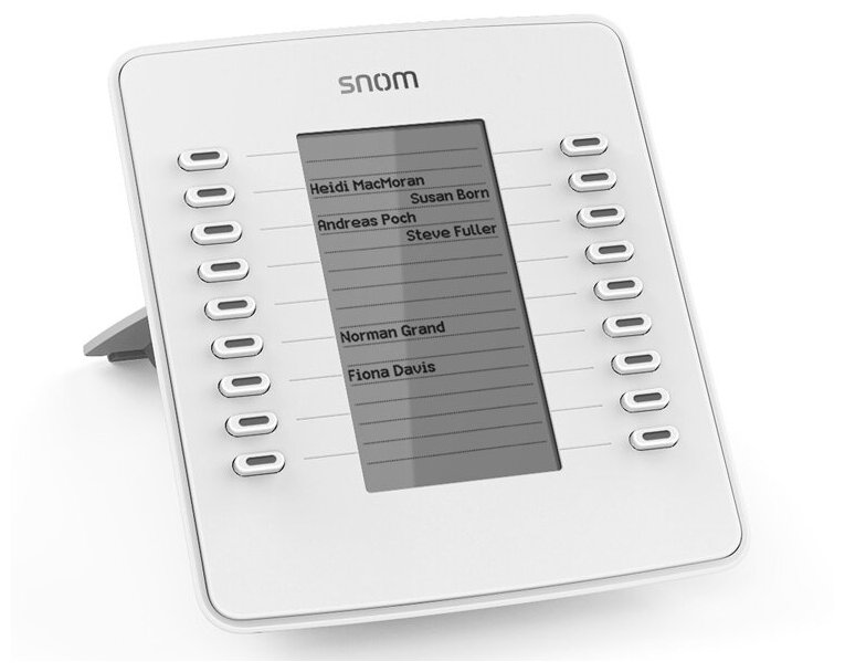 SNOM D7 White Модуль расширения для IP-телефонов D785, D765, D745, D725, D715. Монохромный экран высокого разрешения с подсветкой, 18 самомаркирующихся клавиш со светодиодами, Возможность шлейфового подключения до 3 модулей, Питание от телефона через (Sno