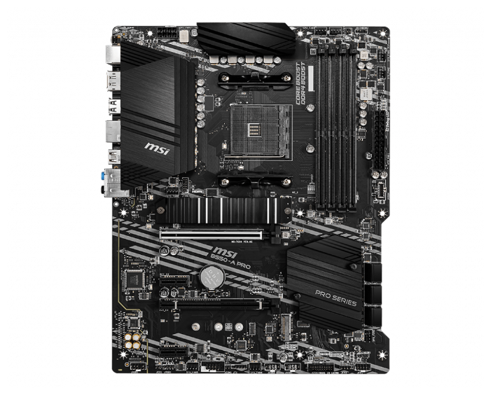 Материнская плата MSI Main Board Desktop B550-A PRO (AM4, 4xDDR4, 1xPCI-Ex16, 2xPCI-Ex1, USB3.2, 6xSATA III,2xM.2, DP, HDMI) ATX Retail