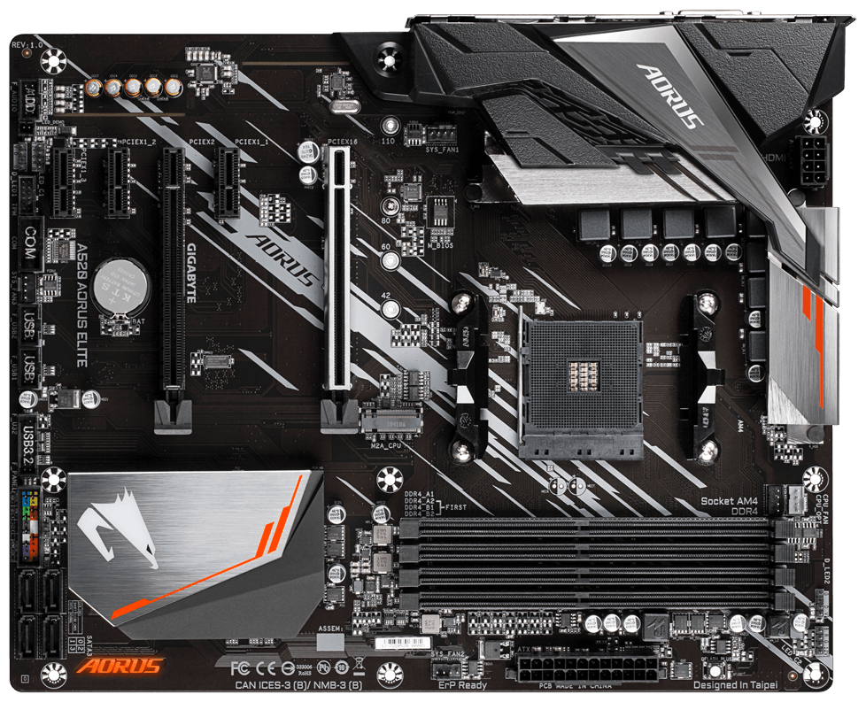Материнская плата Gigabyte A520 AORUS ELITE Soc-AM4 AMD B550 4xDDR4 ATX AC 97 8ch(7.1) GbLAN RAID+DVI+HDMI GIGABYTE