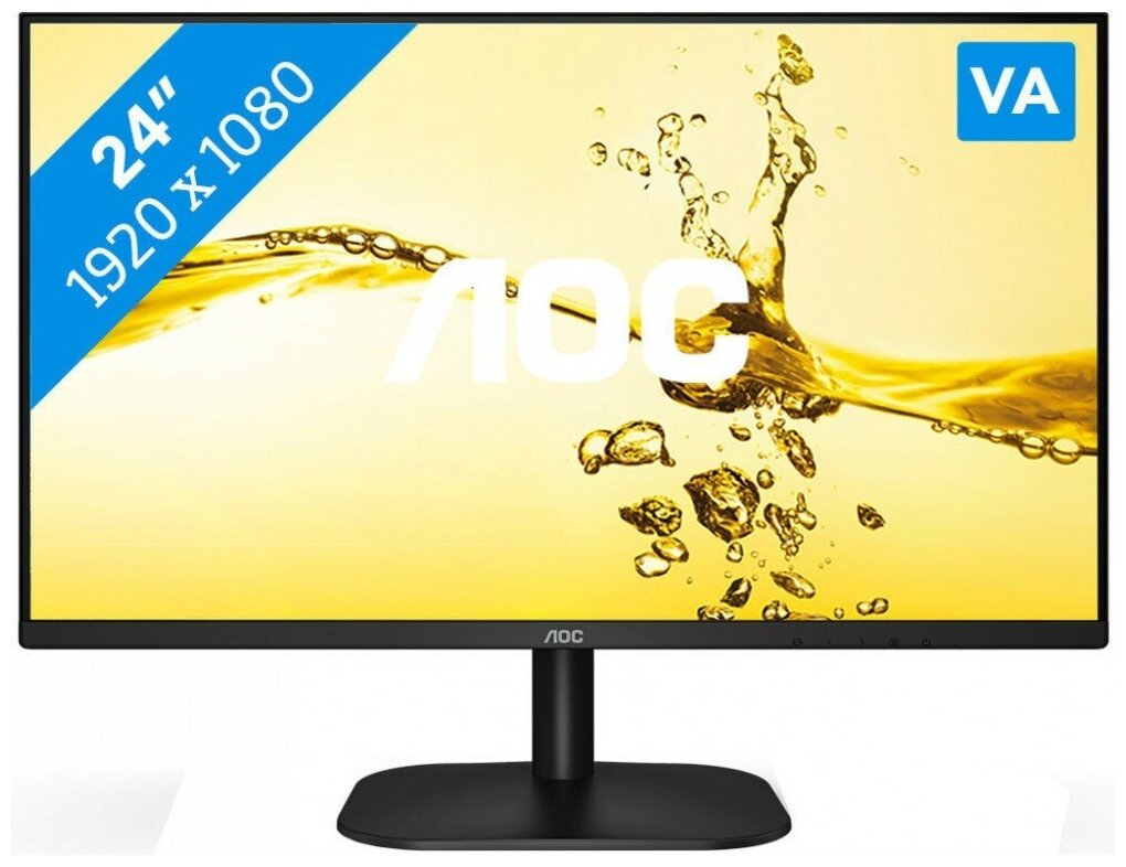 МОНИТОР 23.8 AOC 24B2XHM2 Black (VA, 1920x1080, 75Hz, 4 ms, 178°/178°, 250 cd/m, 20M:1, +HDMI)