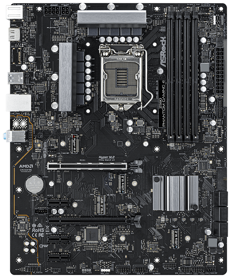 Материнская плата Asrock Z590 PHANTOM GAMING 4 Soc-1200 Intel Z590 4xDDR4 ATX AC`97 8ch(7.1) GbLAN RAID+HDMI ASROCK