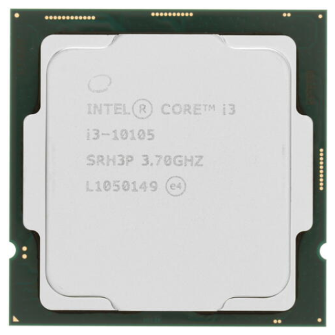 CPU Intel Core i3-10105 (3.7GHz/6MB/4 cores) LGA1200 OEM, UHD Graphics 630 350MHz, TDP 65W, max 128Gb DDR4-2666, CM8070104291321SRH3P