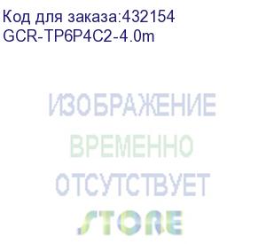 купить gcr телефонный шнур удлинитель для аппарата 4.0m gcr-tp6p4c2-4.0m, 6p4c (джек 6p4c - jack 6p4c) черный (greenconnect)