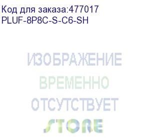 купить hyperline pluf-8p8c-s-c6-sh разъем rj-45 (8p8c) под витую пару, полевая заделка, категория 6, экранированный, для одножильного кабеля (внешний диаметр кабеля 6-8 мм, 23-26 awg), накручивающийся хвостовик